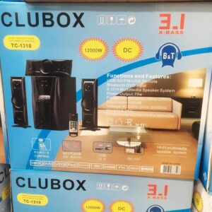 3.1ch Clubox 12000 watts home theater woofer system with remote control