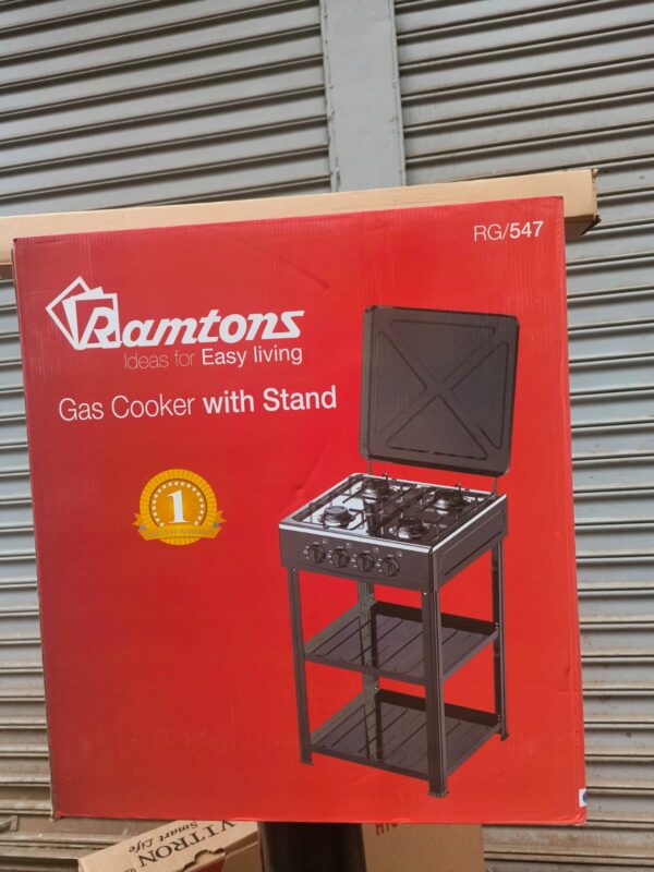 Ramtons 4 burner standing cooker with shelf