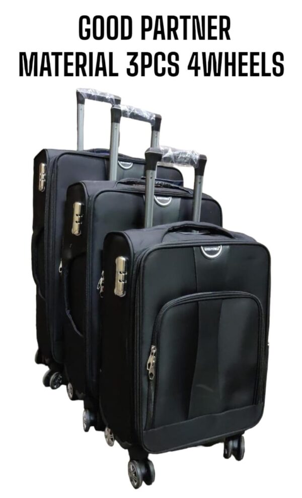 3 IN 1 GOOD PARTNER 4 WHEELED FABRIC SUITCASES - Image 2