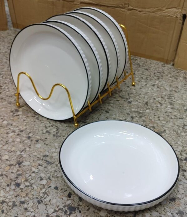 6PCS SET OF 8" CONCISE CERAMIC DINNER PLATES