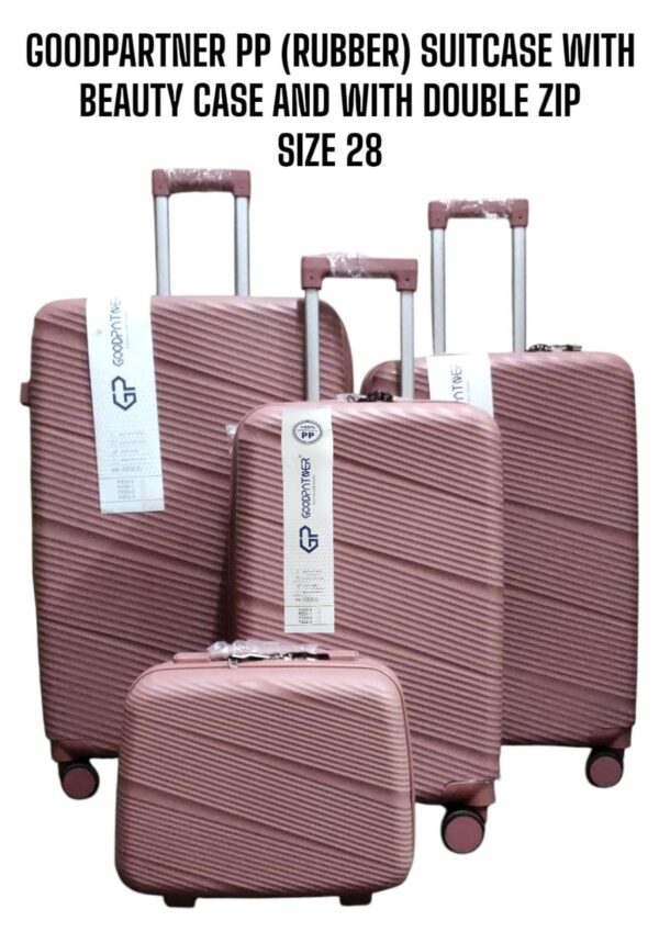 4 IN 1 GOODPARNER PP RUBBER SUITCASES WITH BEAUTY CASE & DOUBLE ZIP - Image 3