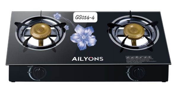 AILYONS 2 BURNER GLASS TOP GAS COOKER