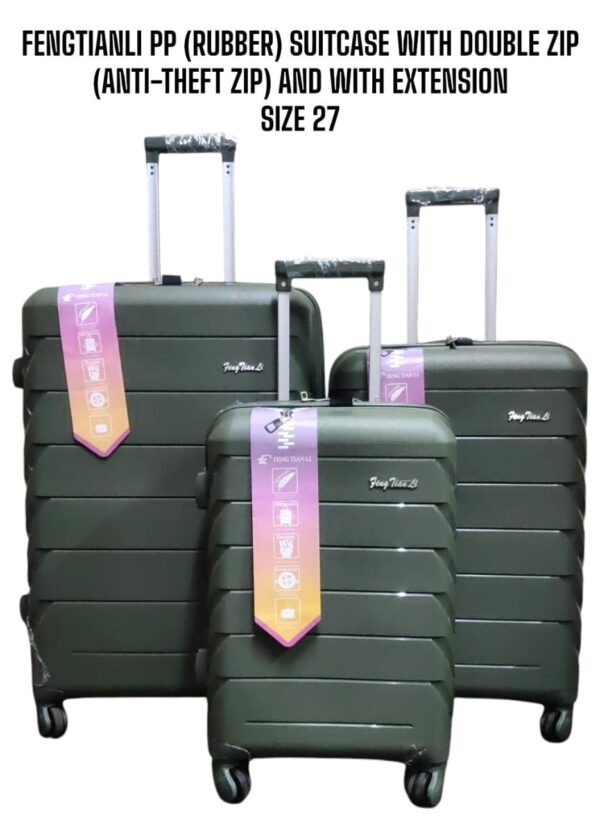 3 IN 1 FENGTIANLI PP RUBBER SUITCASE WITH DOUBLE ZIP (SIZE 27) - Image 3