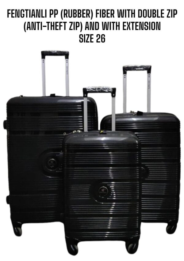 3 IN 1 FENGTIANLI PP RUBBER SUITCASE WITH DOUBLE ZIP (SIZE 27) - Image 5