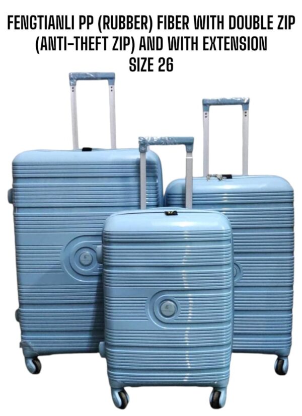 3 IN 1 FENGTIANLI PP RUBBER SUITCASE WITH DOUBLE ZIP (SIZE 27) - Image 6