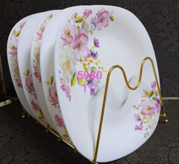 6 PCS SET OF FLOWERED CERAMIC SQUARE PLATES