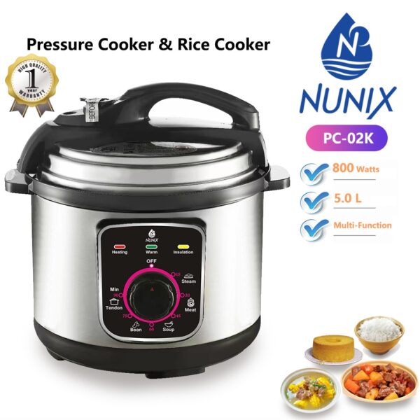 NUNIX (PC-02K) 5 L MULTIFUNCTIONAL PRESSURE COOKER