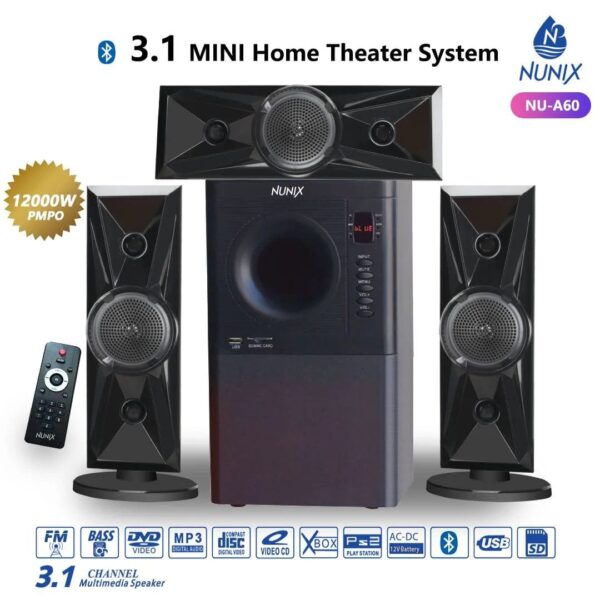 NUNIX (NU-A60) 3.1 CH MINI HOME THEATRE SYSTEM