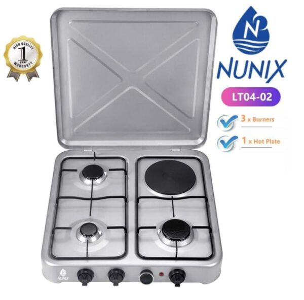 NUNIX (LT04-02) 3 GAS + 1 ELECTRIC BURNER STOVE