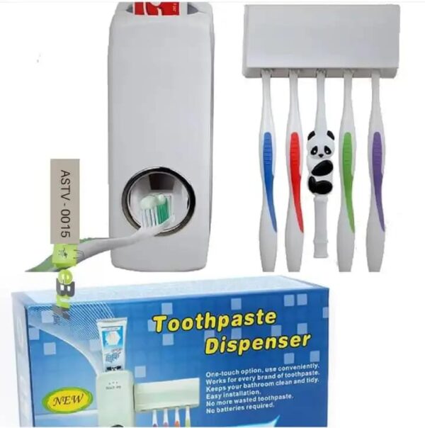 TOOTHBRUSH HOLDER WITH TOOTHPASTE DISPENSER