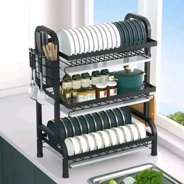 3 TIER HIGH QUALITY CARBON STEEL DISH RACK