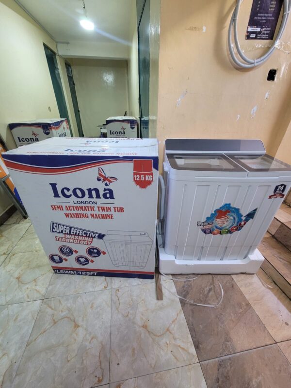 ICONA 12.5 KG TWIN TUB TOP LOAD WASHING MACHINE