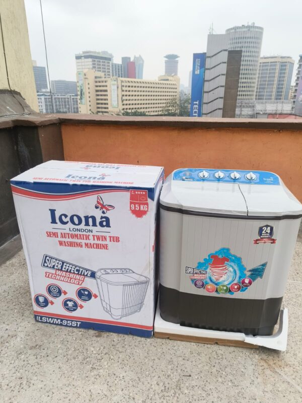 ICONA 9.5 KG TWIN TUB WASHING MACHINE