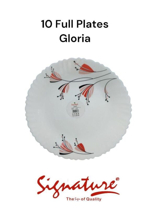 6 PCS SET OF SIGNATURE CERAMIC DINNER PLATES - Image 2