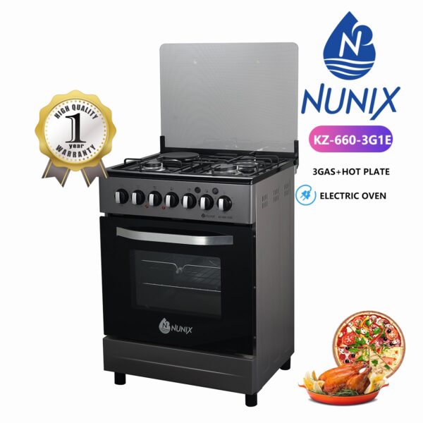 NUNIX (K22-660) 3G+1E 60*60 STANDING COOKER WITH ELECTRIC OVEN