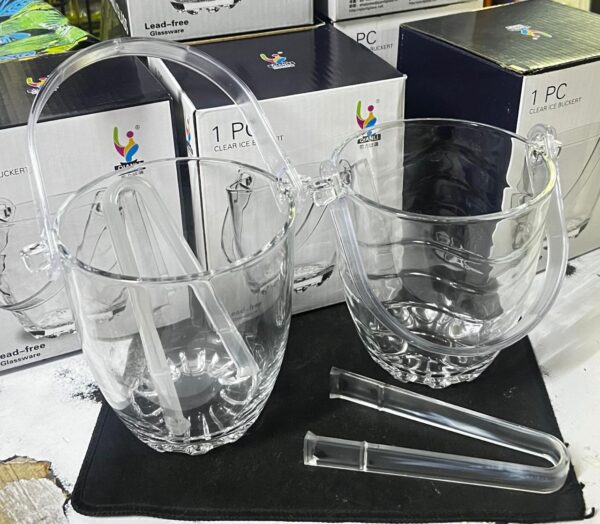 800 ML GLASS ICE BUCKET + 12 CM TONG