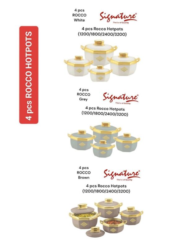 SIGNATURE 4 PCS OF ROYAL KING INSULATED HOTPOTS - Image 3