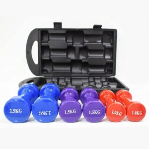 NEOPRENE COATED DUMBELL SET (PACKED IN A CASE)