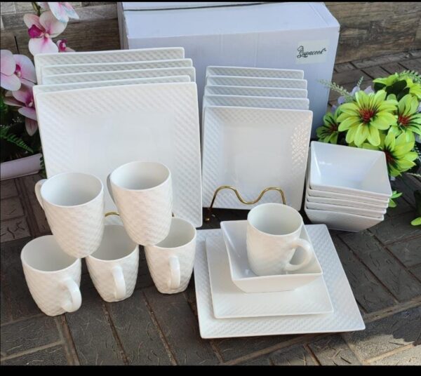 24 PCS SQUARE CERAMIC DINNER SET