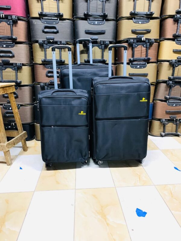 3 IN 1 LUXURIOUS FABRIC SUITCASES - BLACK