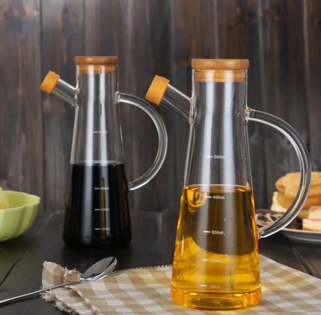 500 ML OIL JAR WITH BAMBOO LID