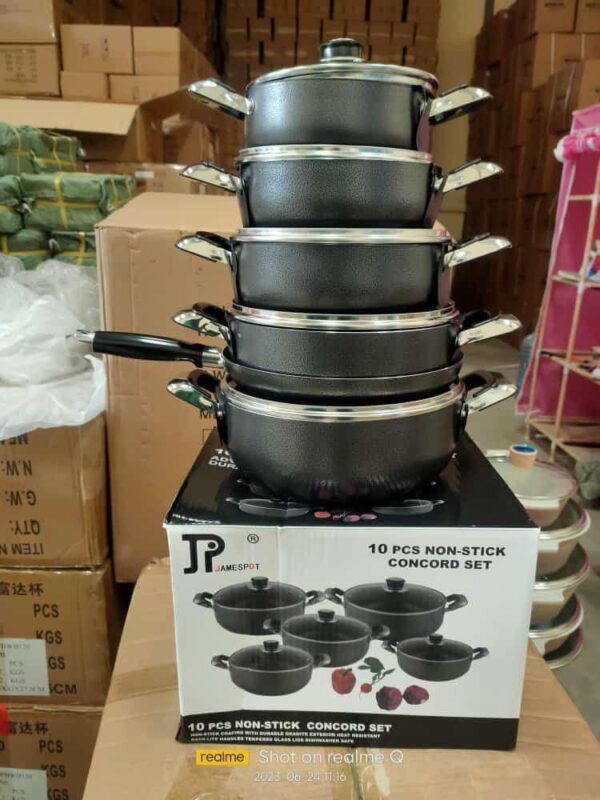 JAMES POT BLACK COOKWARE SET