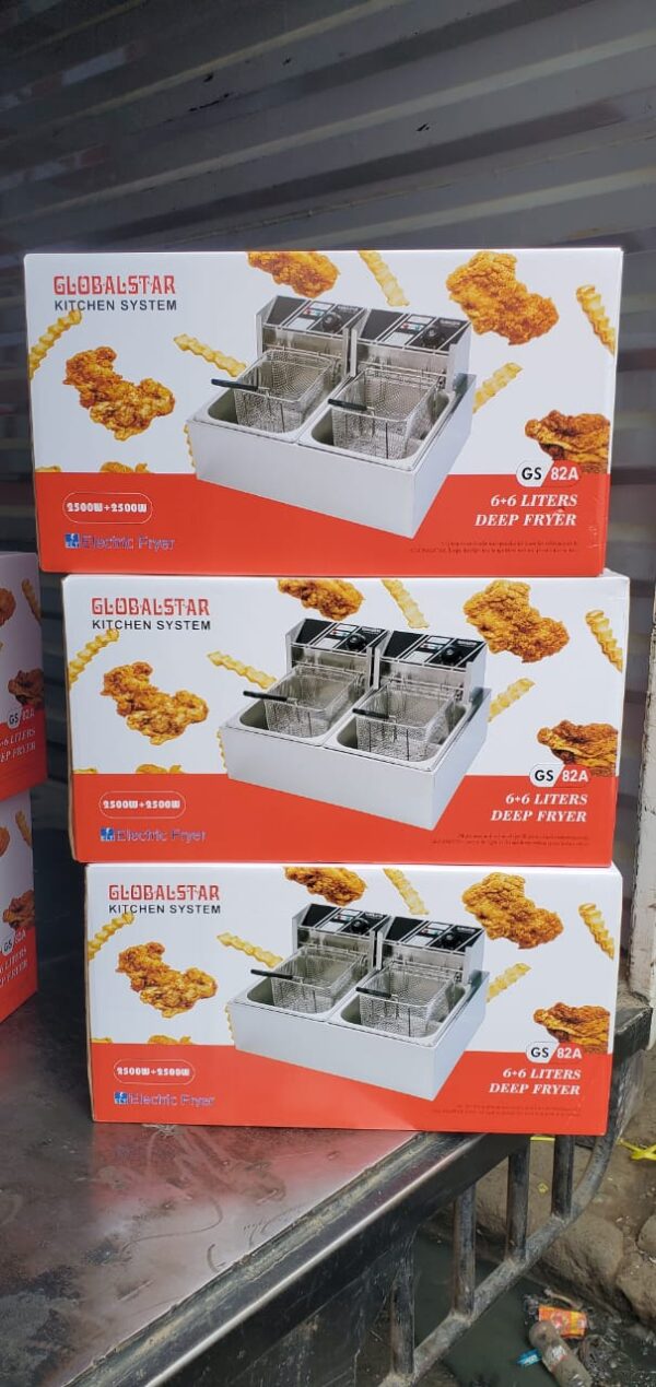 Globalstar Double Tank 6+6LT CHIPS/CHICKEN Stainless Steel double Deep Fryer