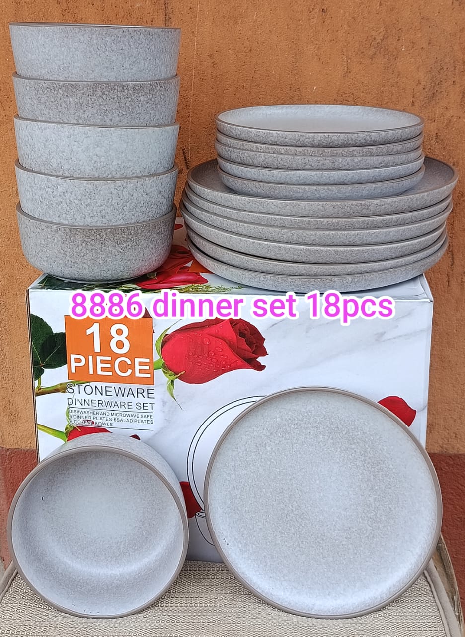 18 PCS HIGH QUALITY STONEWARE DINNER SET